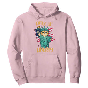 Cat Statue Of Liberty Hoodie Patriotic American Flag TS12 Light Pink Print Your Wear
