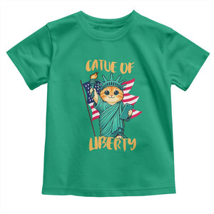 Cat Statue Of Liberty Toddler T Shirt Patriotic American Flag TS12 Irish Green Print Your Wear