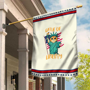 Cat Statue Of Liberty Garden Flag Patriotic American Flag TS12 Modern Beige Red Print Your Wear