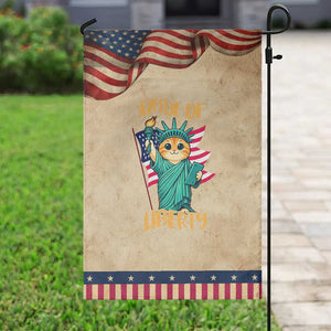 Cat Statue Of Liberty Garden Flag Patriotic American Flag TS12 Vintage Rustic Tan Navy Print Your Wear