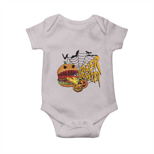 Halloween Burger Monster Baby Onesie Scary Foodies TS12 Ice Gray Print Your Wear