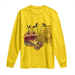 Halloween Burger Monster Long Sleeve Shirt Scary Foodies TS12 Daisy Print Your Wear