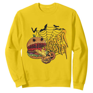 Halloween Burger Monster Sweatshirt Scary Foodies TS12 Daisy Print Your Wear