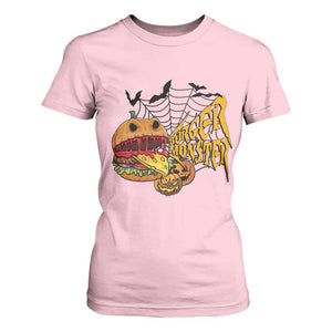 Halloween Burger Monster T Shirt For Women Scary Foodies TS12 Light Pink Print Your Wear