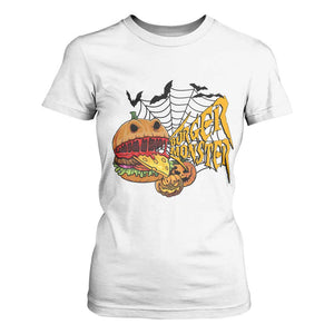 Halloween Burger Monster T Shirt For Women Scary Foodies TS12 White Print Your Wear