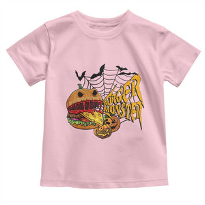 Halloween Burger Monster Toddler T Shirt Scary Foodies TS12 Light Pink Print Your Wear
