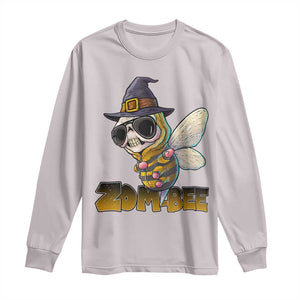 Halloween Zombie Bee Long Sleeve Shirt Zombee Funny Dabbing TS12 Ice Gray Print Your Wear