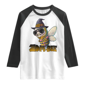 Halloween Zombie Bee Raglan Shirt Zombee Funny Dabbing TS12 White Black Print Your Wear