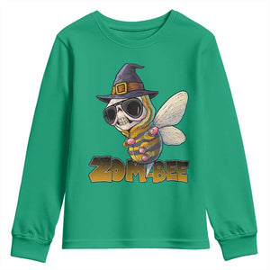 Halloween Zombie Bee Youth Sweatshirt Zombee Funny Dabbing TS12 Irish Green Print Your Wear