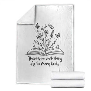 Floral Bookworm Reader Throw Blanket There Is No Such Thing As Too Many Books