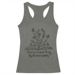 Floral Bookworm Reader Racerback Tank Top There Is No Such Thing As Too Many Books