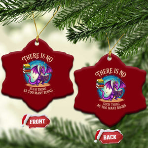 Fantasy Dragon Book Lover Ceramic Ornament There Is No Such Thing As Too Many Books TS12 Print Your Wear