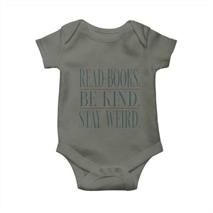 Be Kind Stay Weird Book Lover Baby Onesie Teacher Reading Books Gift