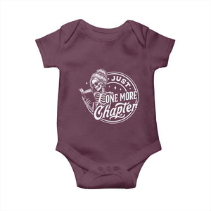 Just One More Chapter Skeleton Woman Baby Onesie Book Lover Gift