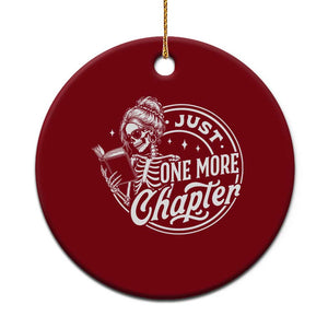Just One More Chapter Skeleton Woman Ceramic Ornament Book Lover Gift