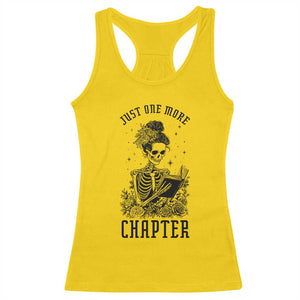 Funny Skeleton Book Lover Racerback Tank Top Just One More Chapter