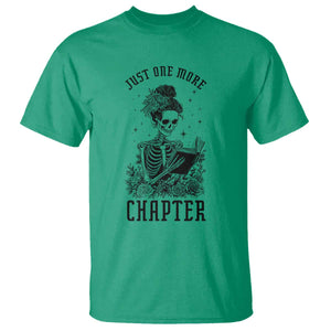 Funny Skeleton Book Lover T Shirt Just One More Chapter