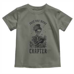 Funny Skeleton Book Lover Toddler T Shirt Just One More Chapter