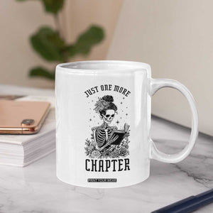 Funny Skeleton Book Lover Coffee Mug Just One More Chapter