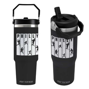 Baseball Lover Flip Straw Tumbler Philly Retro Spirit Proud Fan Sport Lover Gift TS12 One Size: 30 oz Black Print Your Wear