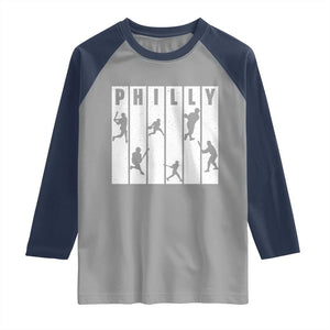 Baseball Lover Raglan Shirt Philly Retro Spirit Proud Fan Sport Lover Gift TS12 Sport Gray Navy Print Your Wear