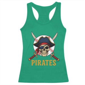 Pirates Baseball Racerback Tank Top Skeleton Sport Lover Gift TS12 Irish Green Print Your Wear