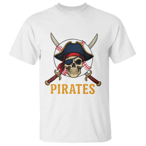 Pirates Baseball T Shirt Skeleton Sport Lover Gift TS12 White Print Your Wear