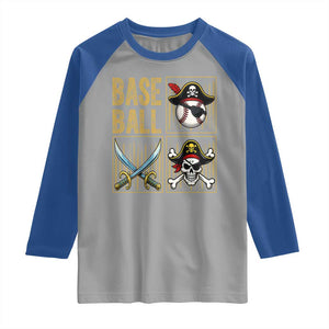 Funny Pirate Skeleton Baseball Raglan Shirt Sports Lover Gifts TS12 Sport Gray Royal Print Your Wear