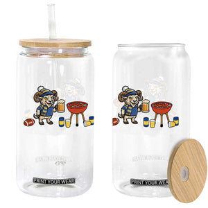 Funny Los Angeles Tailgate Club Glass Can Game Day BBQ Ram Fan