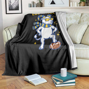 Cool Ram Football Fan Throw Blanket Royal Blue And Gold Pride