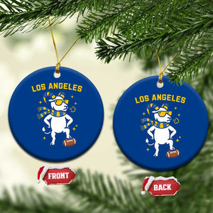 Cool Ram Football Fan Ceramic Ornament Royal Blue And Gold Pride