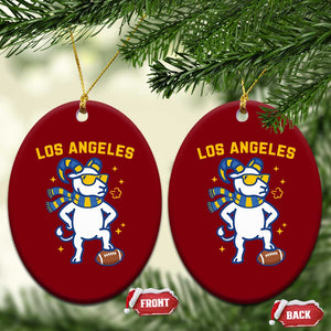 Cool Ram Football Fan Ceramic Ornament Royal Blue And Gold Pride
