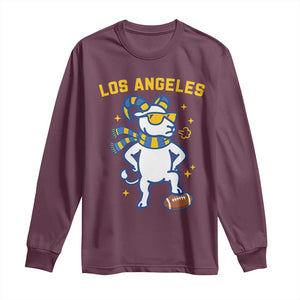 Cool Ram Football Fan Long Sleeve Shirt Royal Blue And Gold Pride