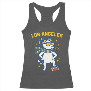 Cool Ram Football Fan Racerback Tank Top Royal Blue And Gold Pride