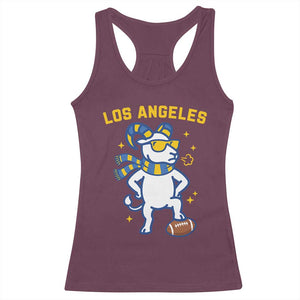 Cool Ram Football Fan Racerback Tank Top Royal Blue And Gold Pride