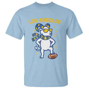 Cool Ram Football Fan T Shirt Royal Blue And Gold Pride
