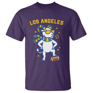 Cool Ram Football Fan T Shirt Royal Blue And Gold Pride
