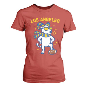 Cool Ram Football Fan T Shirt For Women Royal Blue And Gold Pride