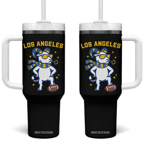 Cool Ram Football Fan Tumbler With Handle Royal Blue And Gold Pride