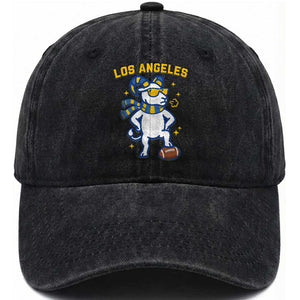 Cool Ram Football Fan Washed Cotton Baseball Cap Royal Blue And Gold Pride