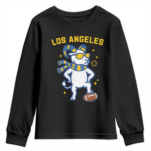 Cool Ram Football Fan Youth Sweatshirt Royal Blue And Gold Pride