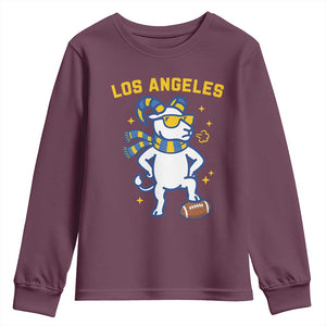 Cool Ram Football Fan Youth Sweatshirt Royal Blue And Gold Pride