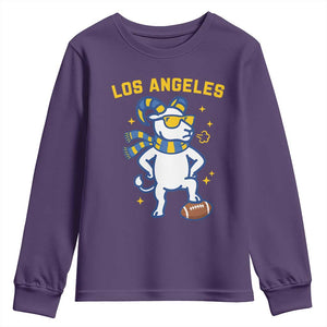 Cool Ram Football Fan Youth Sweatshirt Royal Blue And Gold Pride