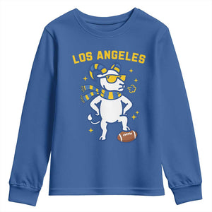Cool Ram Football Fan Youth Sweatshirt Royal Blue And Gold Pride