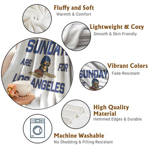 Sundays Are For Los Angeles Throw Blanket Skeleton Game Day Sports Fan