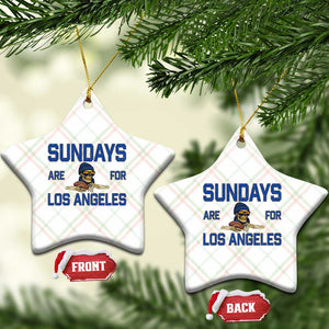 Sundays Are For Los Angeles Ceramic Ornament Skeleton Game Day Sports Fan