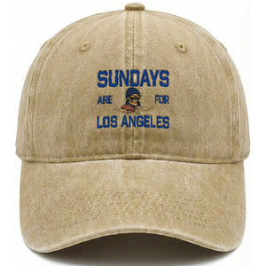 Sundays Are For Los Angeles Washed Cotton Baseball Cap Skeleton Game Day Sports Fan