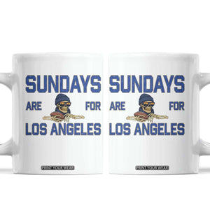 Sundays Are For Los Angeles Coffee Mug Skeleton Game Day Sports Fan