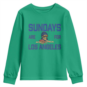 Sundays Are For Los Angeles Youth Sweatshirt Skeleton Game Day Sports Fan