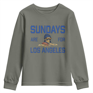 Sundays Are For Los Angeles Youth Sweatshirt Skeleton Game Day Sports Fan